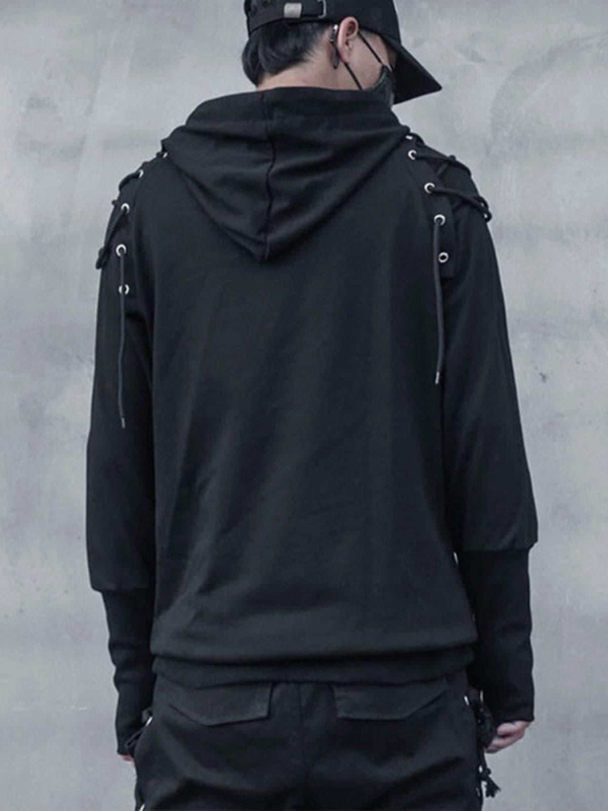 Dark Patchwork Bandage Hoodie