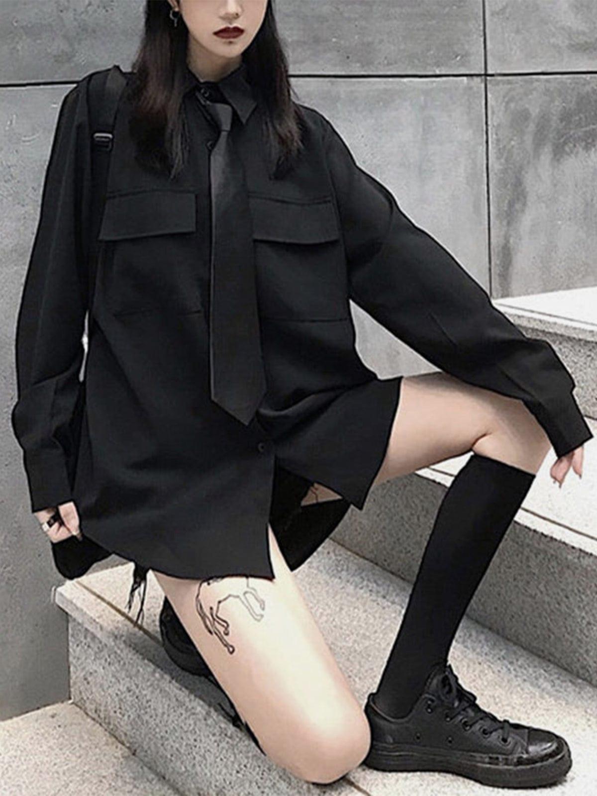 Techwear Dark Tie Shirt