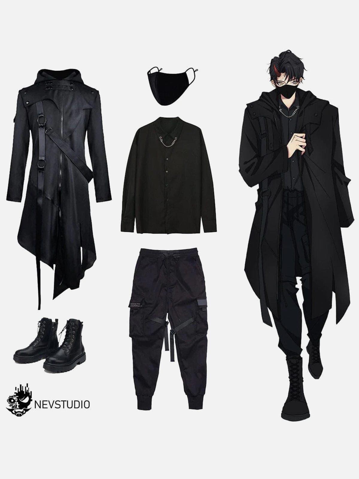 Medieval Retro Irregular Ribbons Long Cloak
