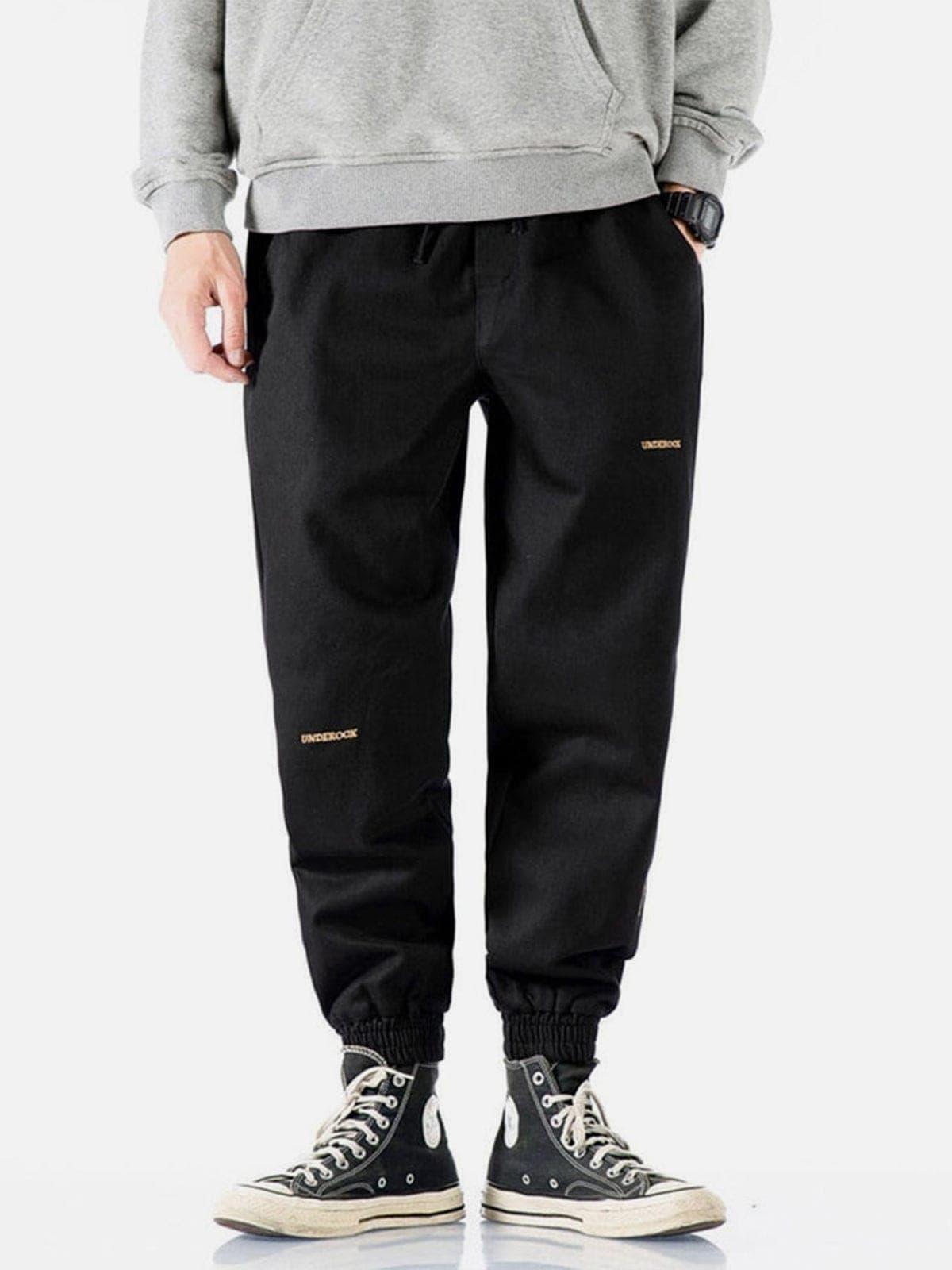 Letter Embroidery Harem Pants