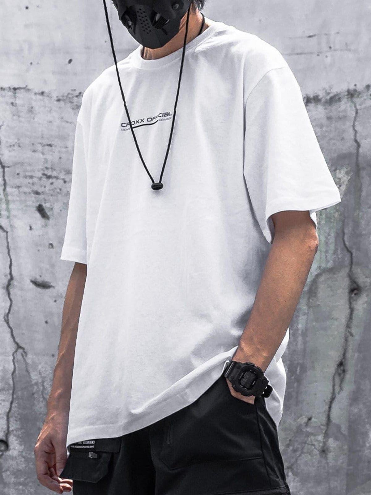 Functional Reflective Strip Print Cotton Tee