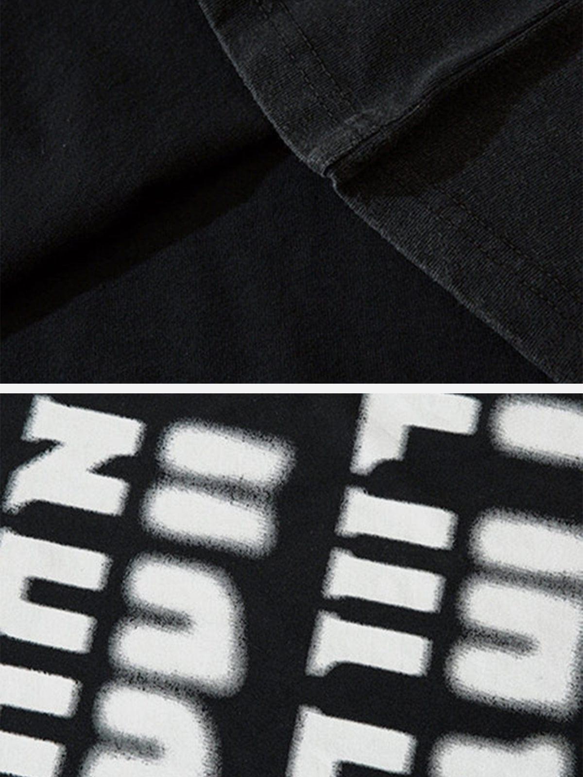 Blurred Letters Washed Graphic Tee