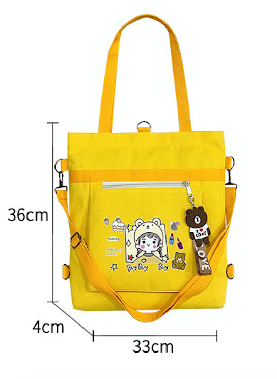 Printed Girl Pattern Tote Bag