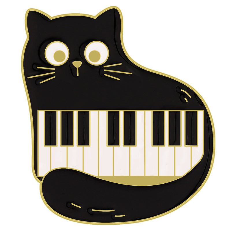 Black Cat Piano Note Pins