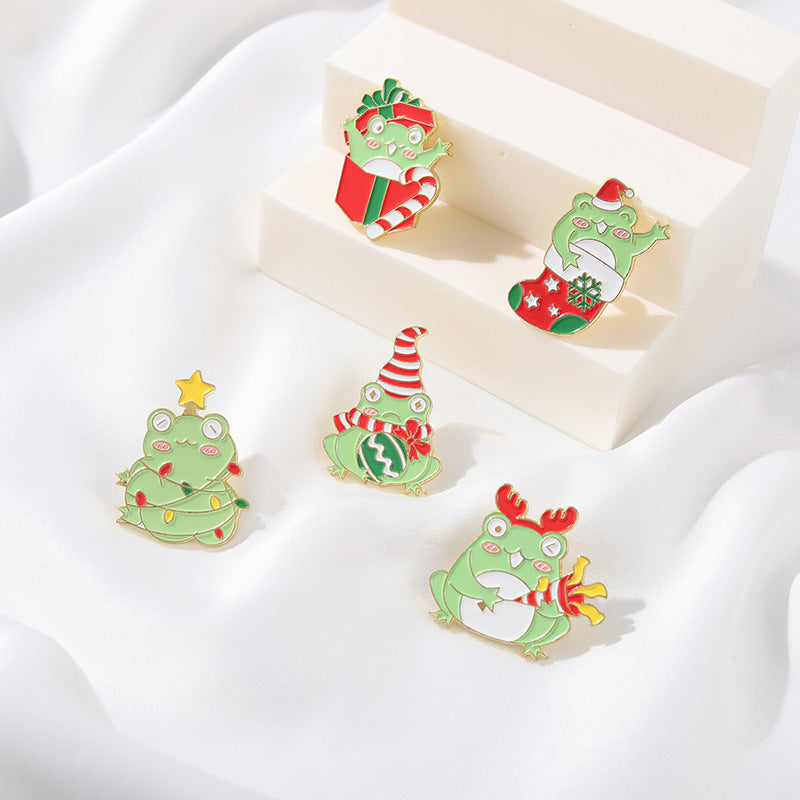 Cute Frog Christmas Series Pins