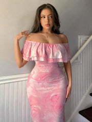 Layered Ruffled Off-Shoulder Dress