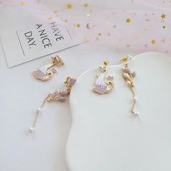 Balloon Cat Pearl Earrings