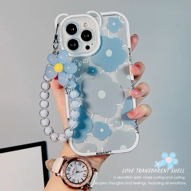 Blue Frangipani Chain Phone Case