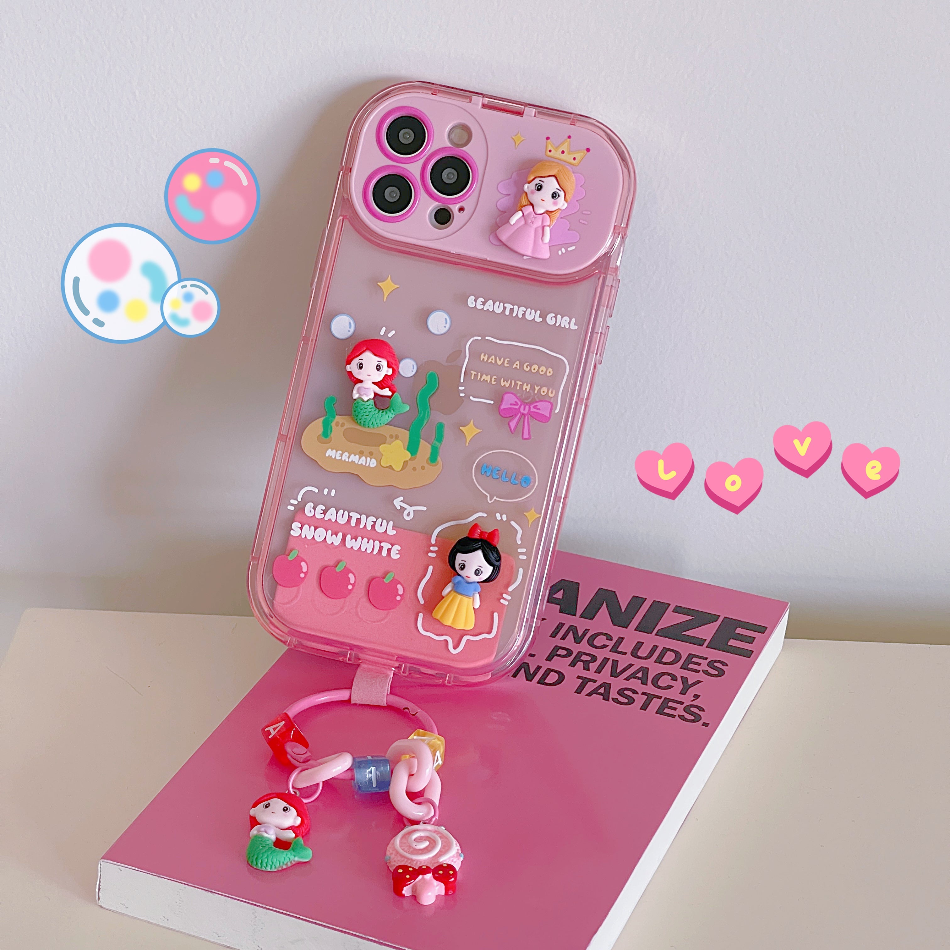 Kawaii Princess Flip Mirror Stand Phone Case