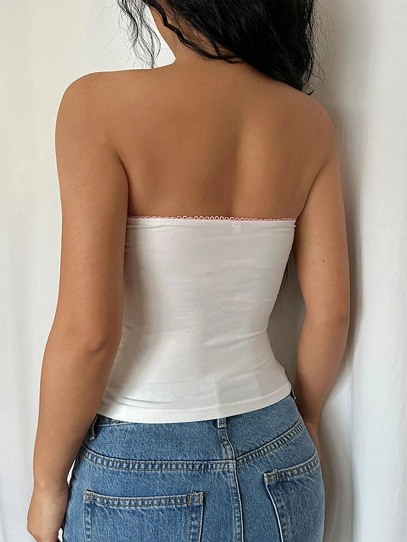 Lace Trim Tube Top