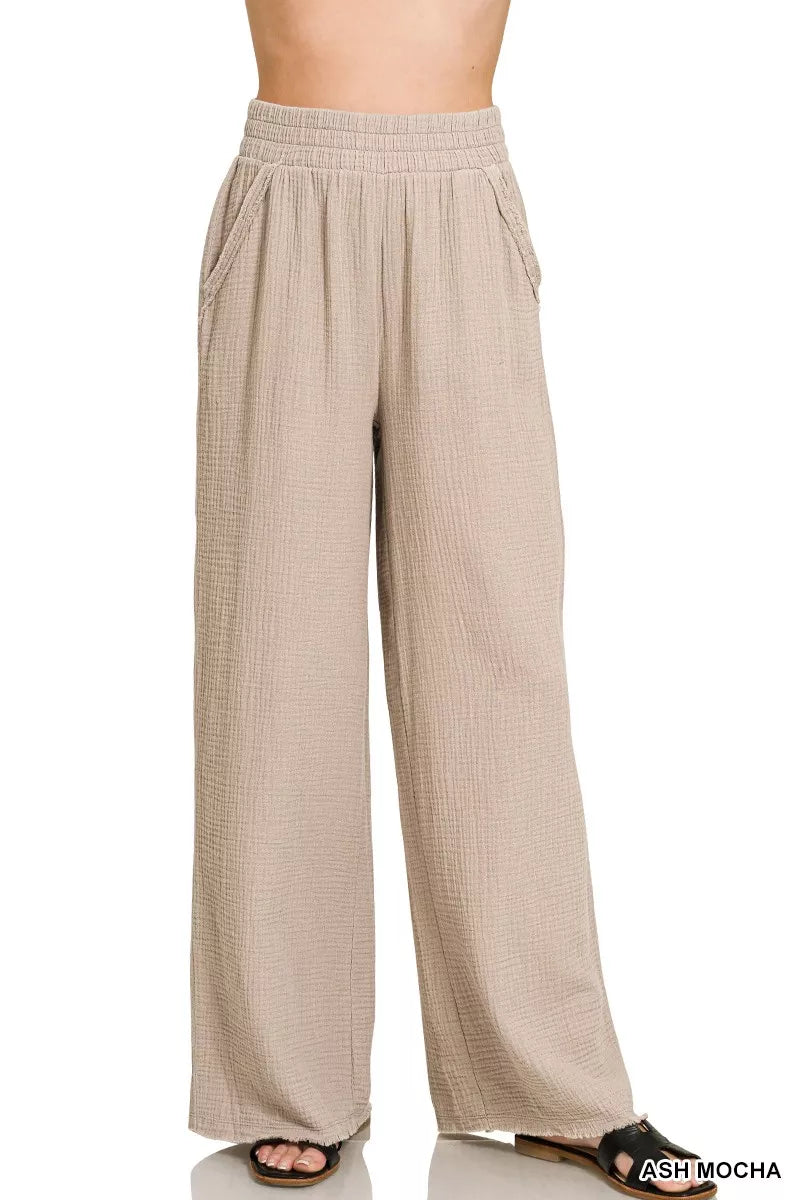 Zenana Double Gauze Lounge Pants