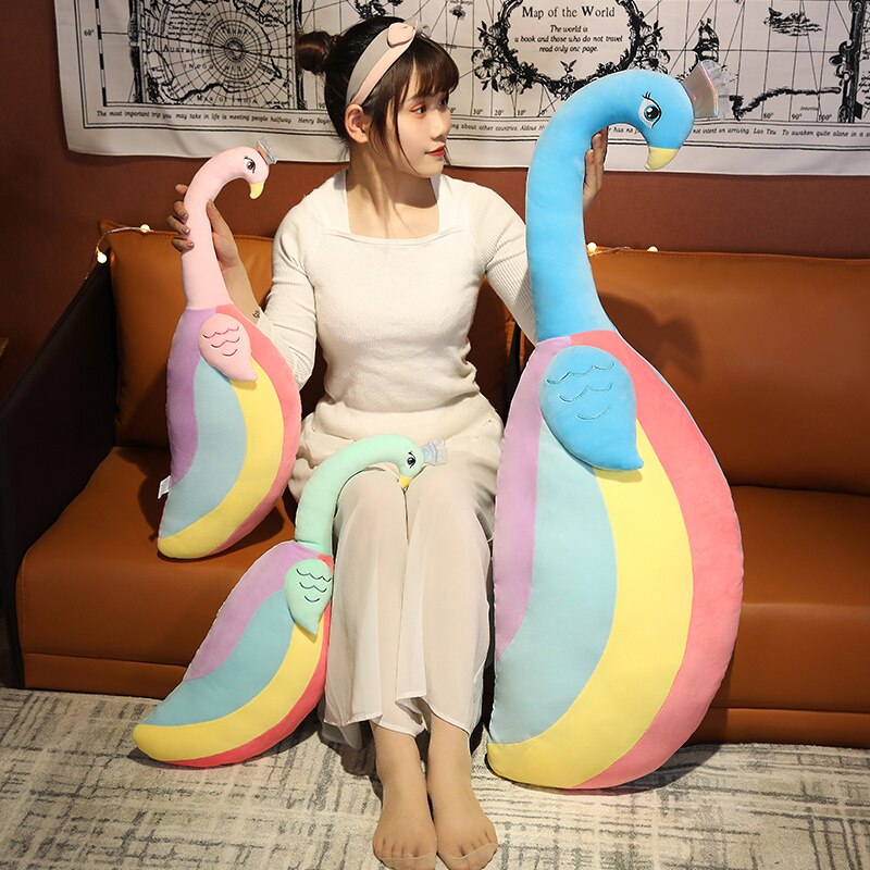 60-110cm Lovely Peacock Doll Kawaii Peahen Plush Toy Soft Stuffed Bird Animal Pillow Christmas Birthday Gifts for Girls and Kids