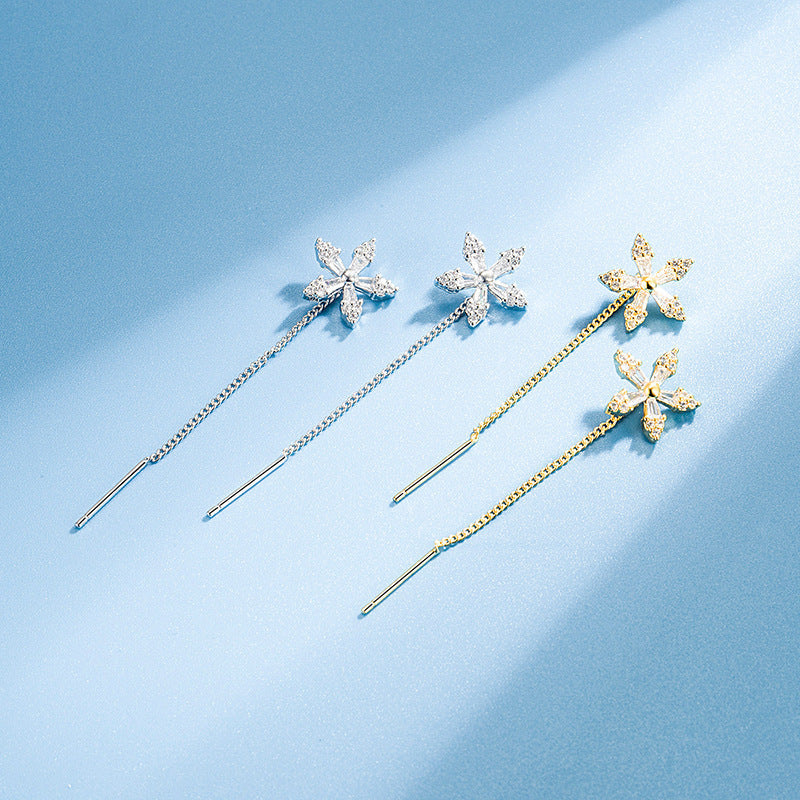 Shiny Diamond Flower Earrings