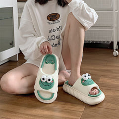 Cute Frog Cotton Linen Slippers