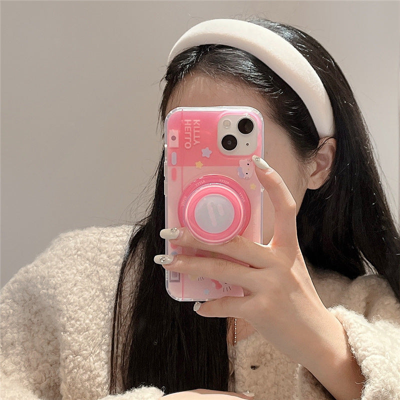 Kawaii Cat Camera Magnetic Stand Phone Case