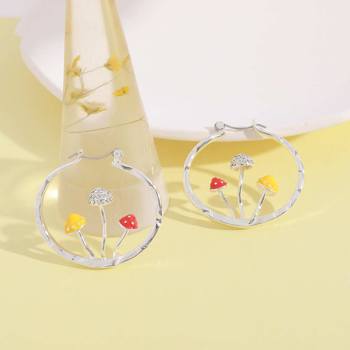 Mushroom C-shaped Big Earrings