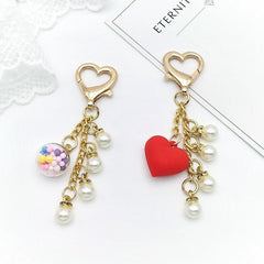 Korea Heart Pearl Keychain