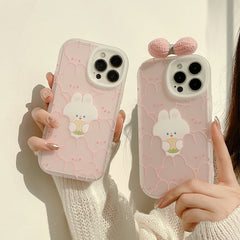 Pink Rabbit Bowknot Phone Case