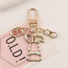 Cute Rabbit Pearl Keychain