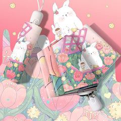 Cute Bunnies Folding Sun Umbrella