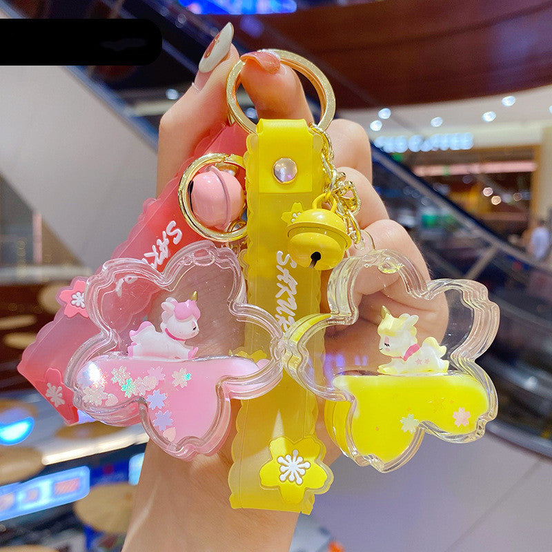 Sakura Acrylic Unicorn Keychain