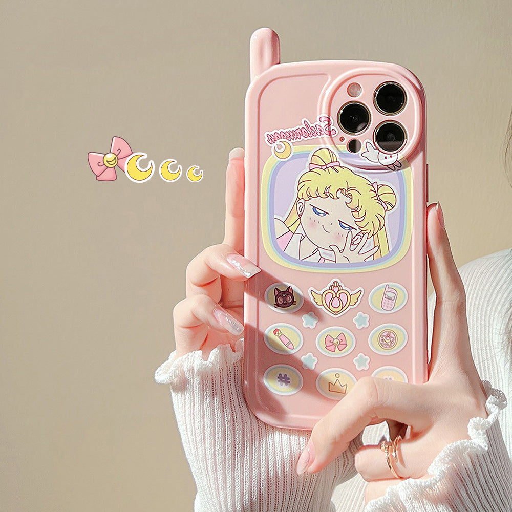 Beautiful Girl with Retro Buttons Phone Case