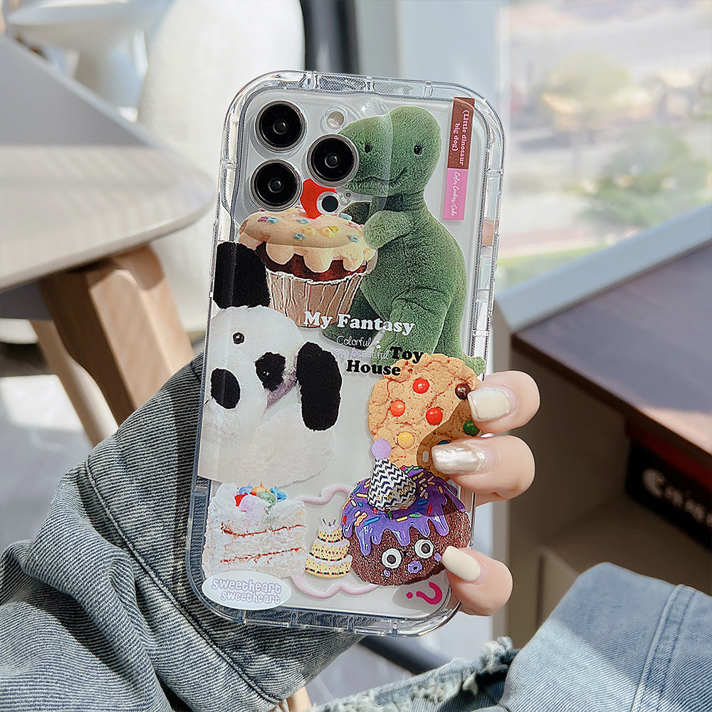 Transparent Sweetheart Dinosaur Phone Case