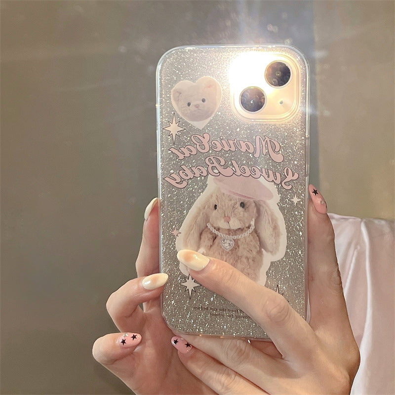 Cute Glitter Rabbit Doll Phone Case