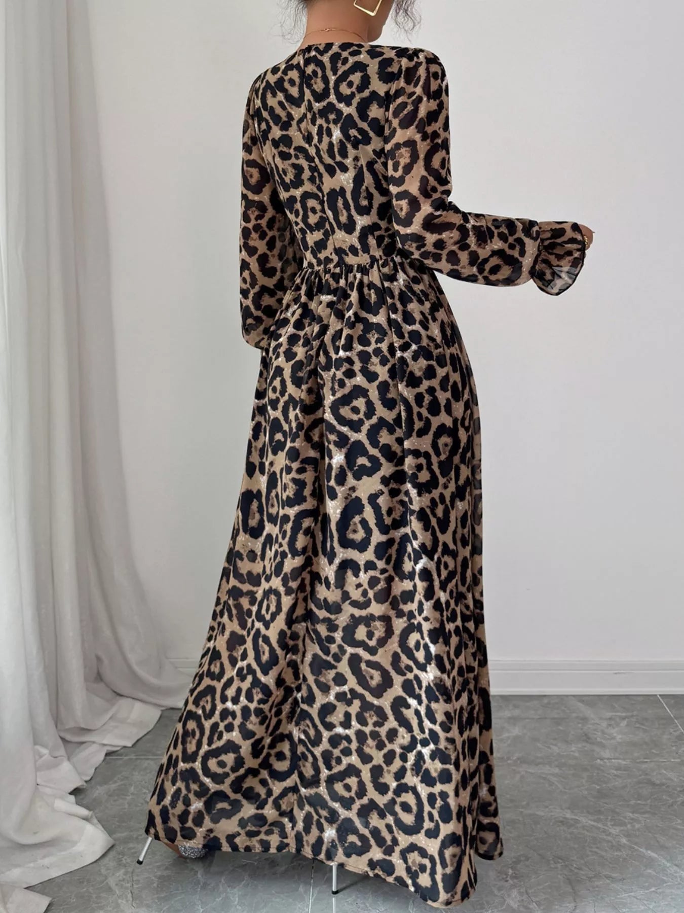 Flounce Sleeve Maxi Dress