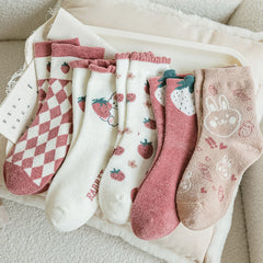 Cute Strawberry Warm Socks