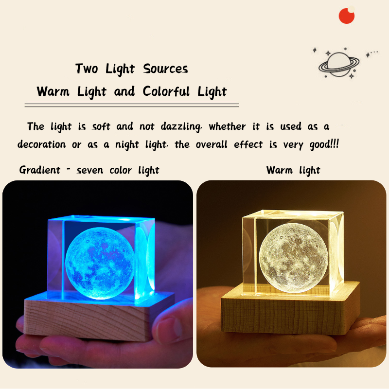 3D Inner Carved Crystal Luminous Ornament