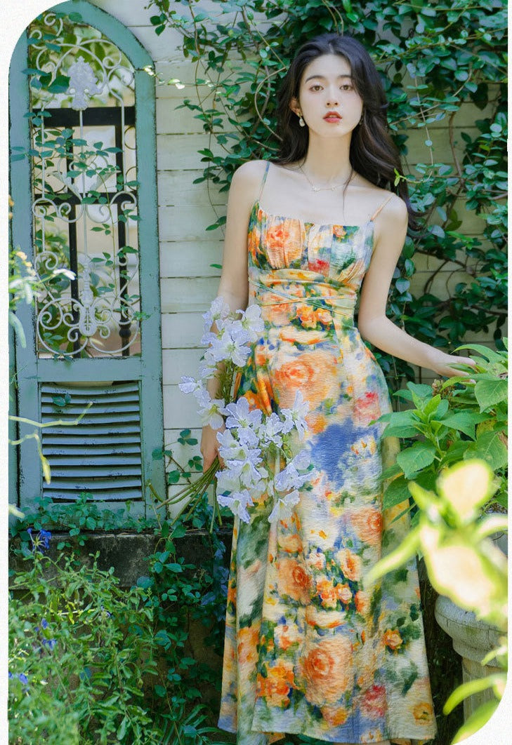 Summer Garden 2-Piece Floral Print Cottagecore Dress Set