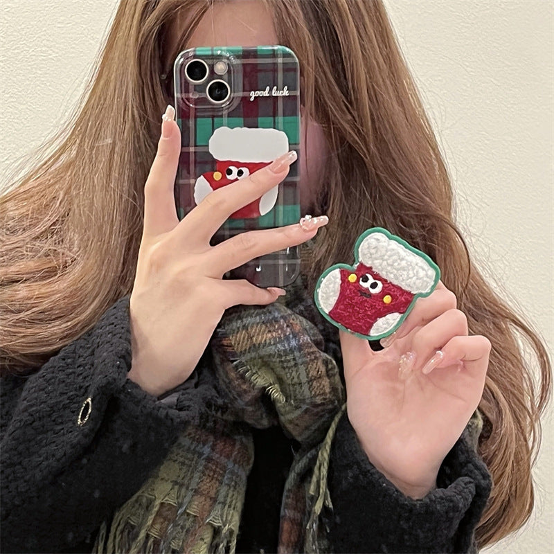 Christmas Checkered Sock Holder Phone Case