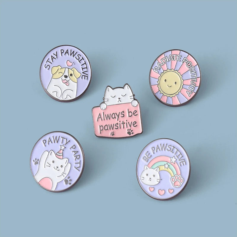 Cartoon Round Cat Claw Pins