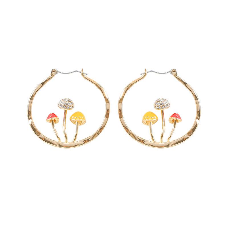 Mushroom C-shaped Big Earrings