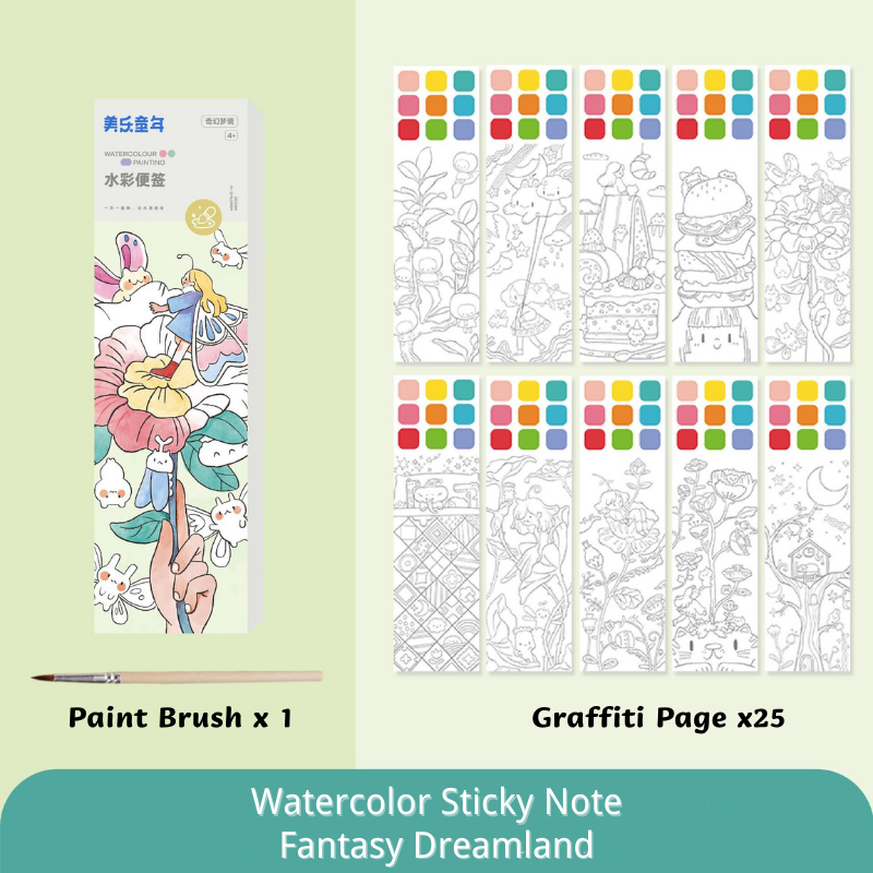 Watercolor Sticky Note Painting Book