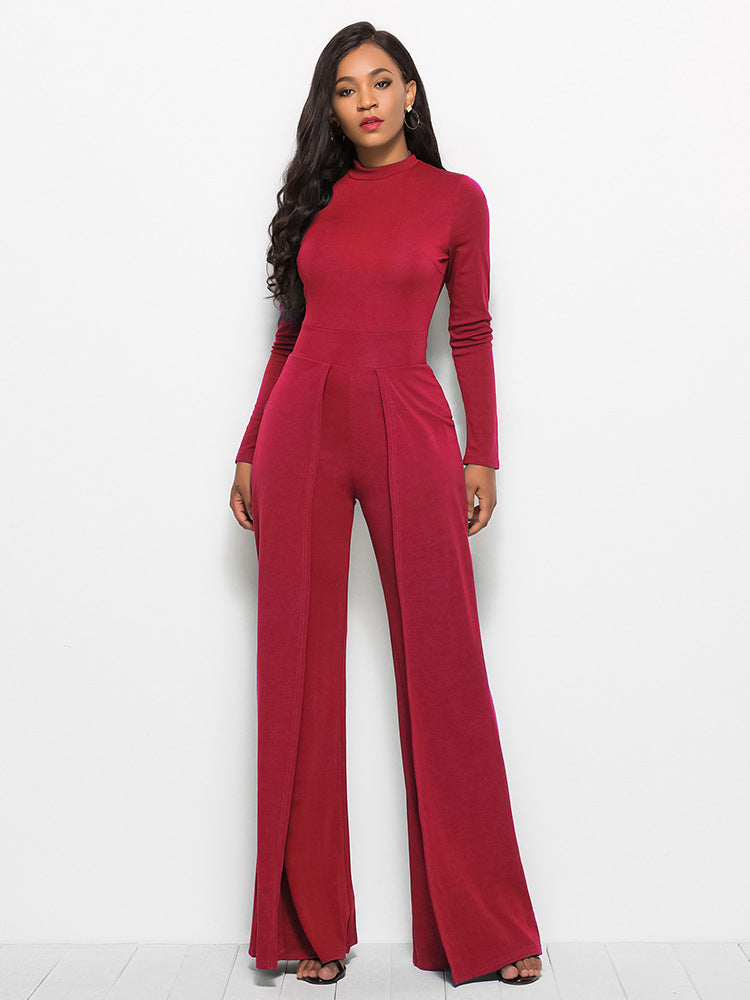 Long Sleeve Wide Leg Jumpsuit
