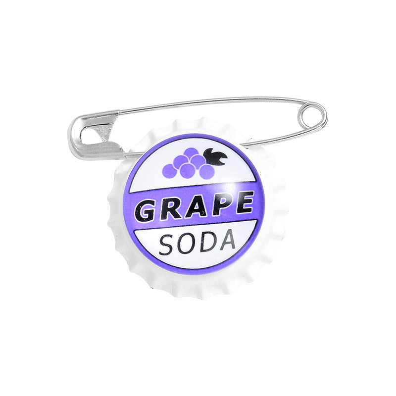 Grape Soda Bottle Cap Paper Clip Pins