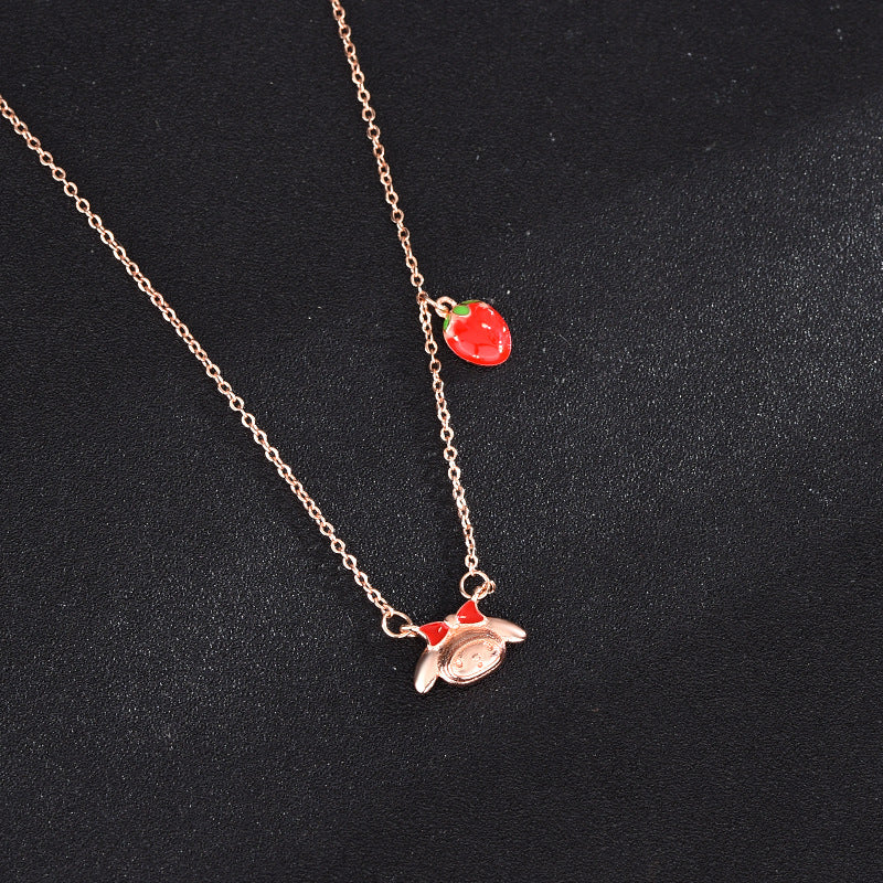 Cute Melody Strawberry Necklace