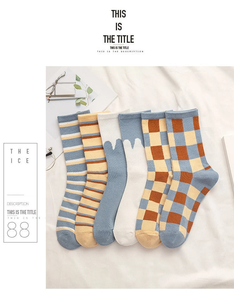 Blue Cotton Socks