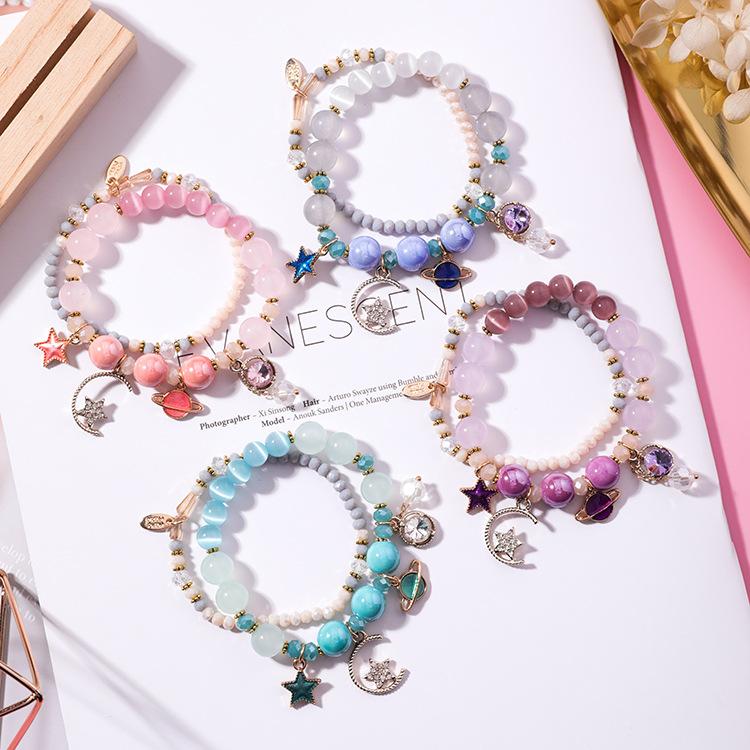 Star Moon Cat Eye Crystal Bracelet