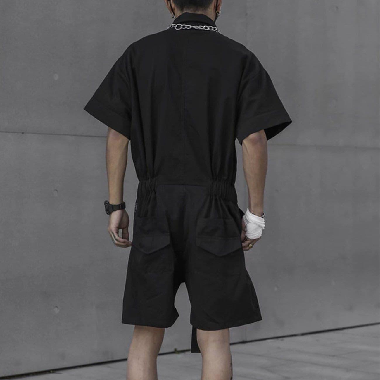 Functional Button Belt Jumpsuit