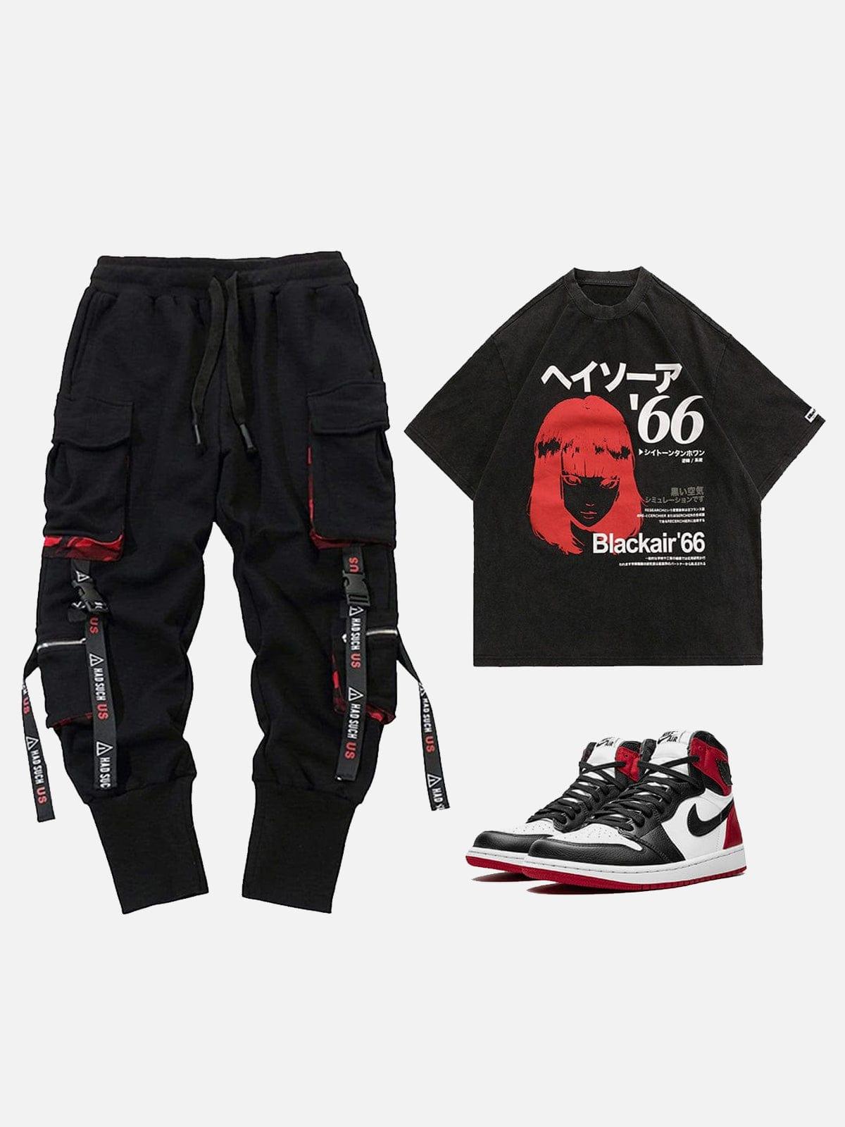 Japanese Cartoon Girl Washed Graphic Tee