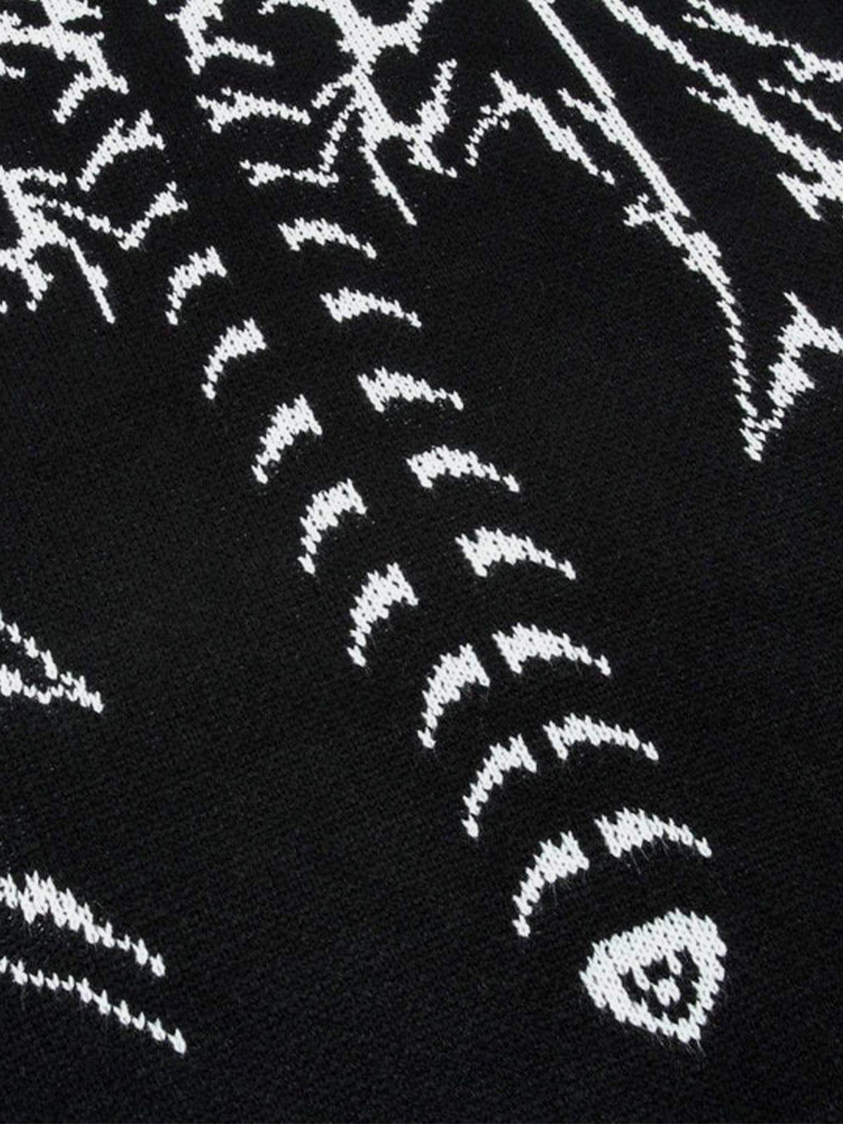 Fantasy Demon Print Oversized Sweater