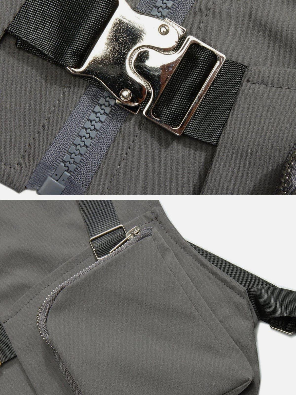 Function Metal Zipper Buckle Vest