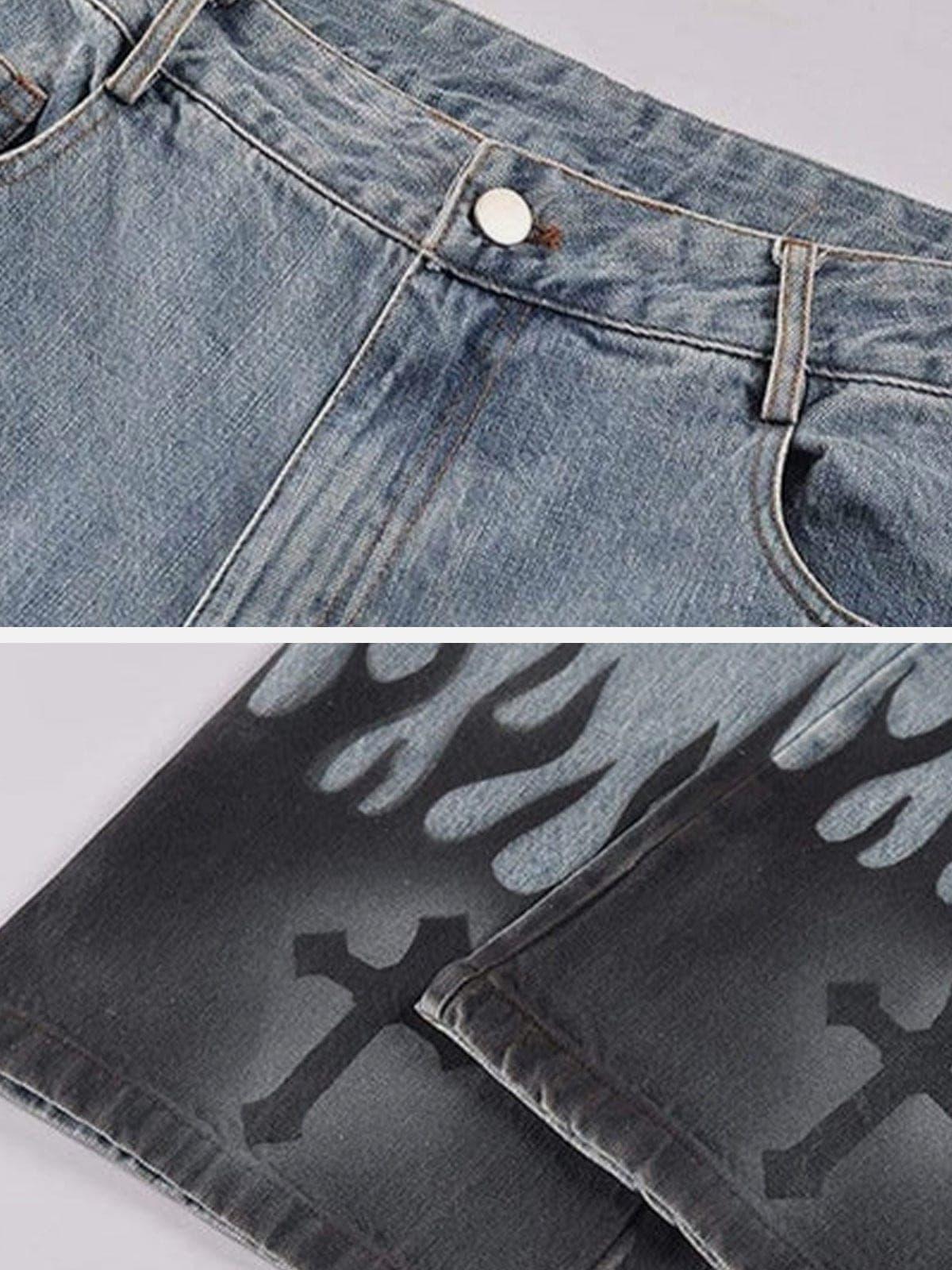 Anagoc Flame & Cross Vibe Jeans