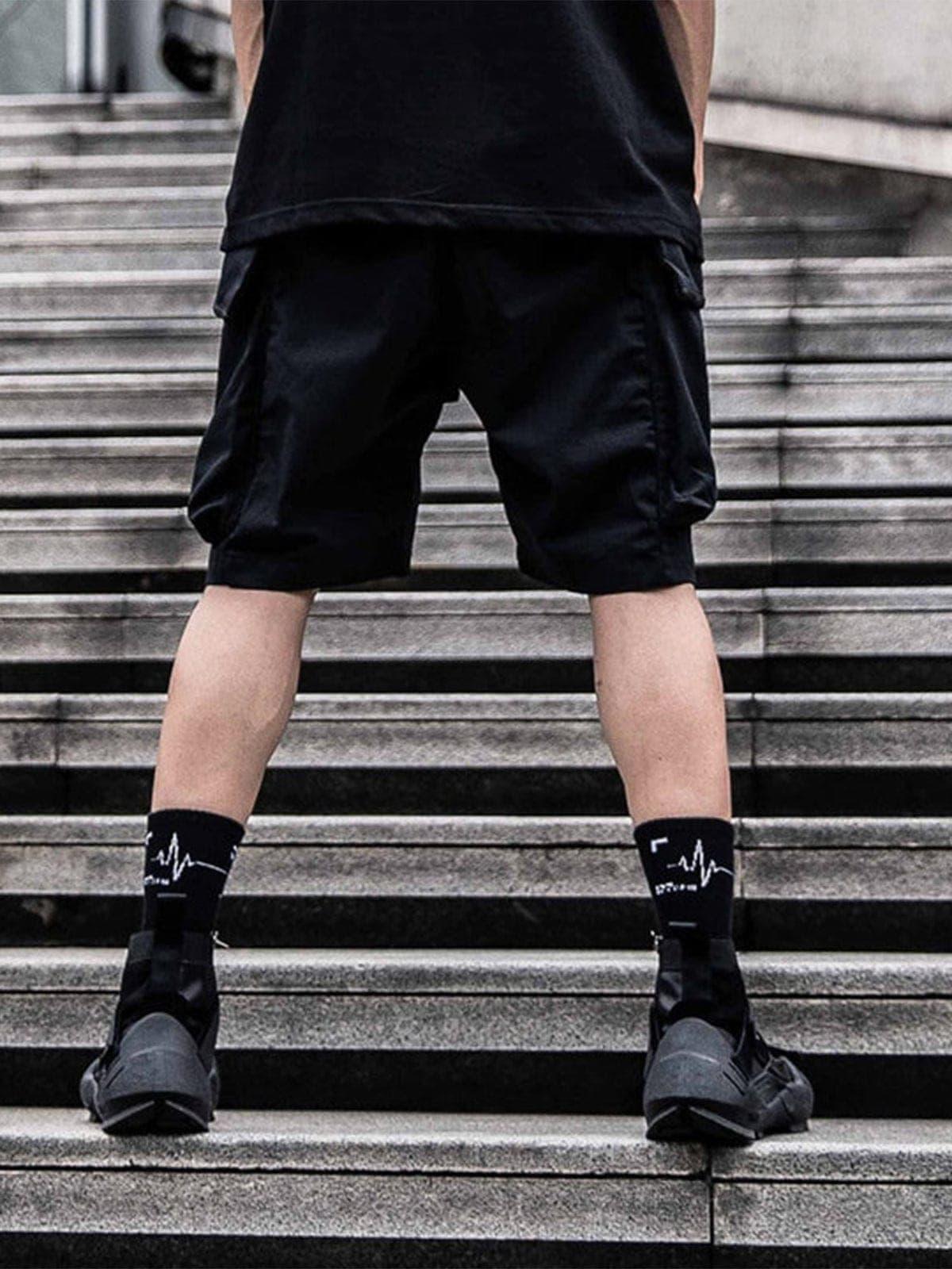 Combat Patchwork Pockets Nylon Shorts