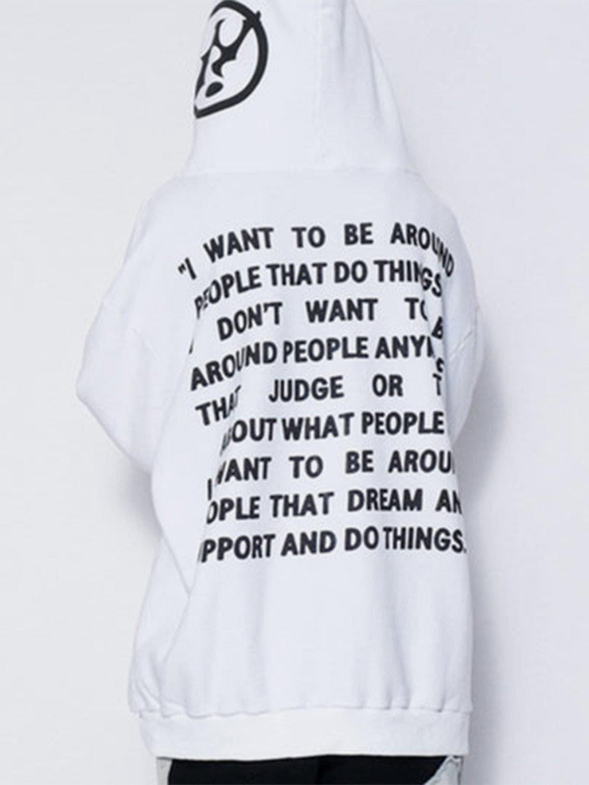 Bear Full Letters Oversized Washed Hoodie