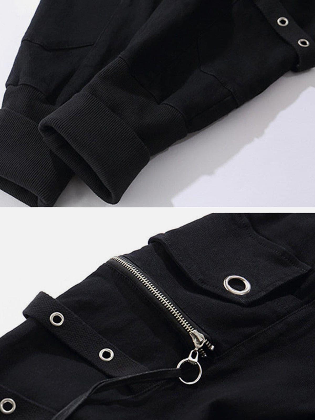 Zipper Multi Pockets Harem Pants