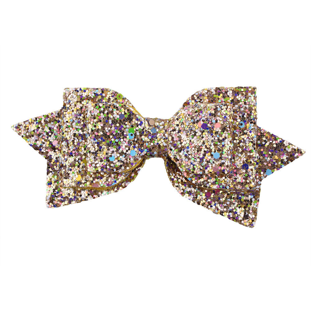 1Piece 5 Inch Baby Girl Big Glitter Hair Bow Kids